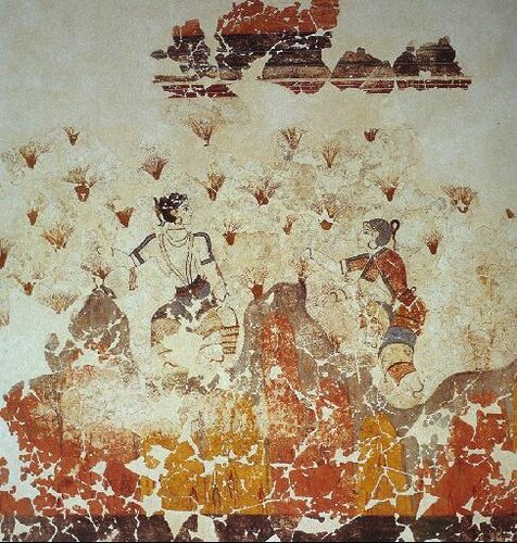 Fragments of Minoan fresco
