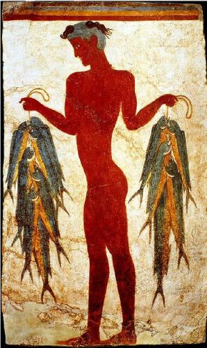 Minoan fisherman fresco from Thera