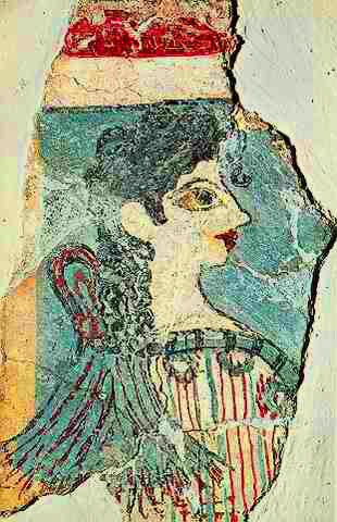Minoan fresco fragment of parisien