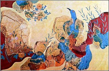 Minoan fresco of bluebirds