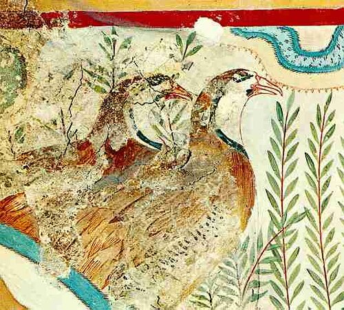 Minoan garden fresco