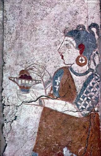 Minoan matron fresco detail