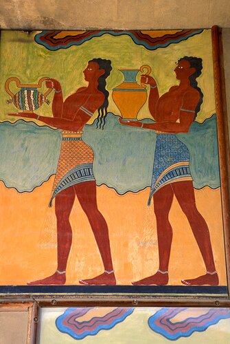 Minoan painting of servants at Knossos
